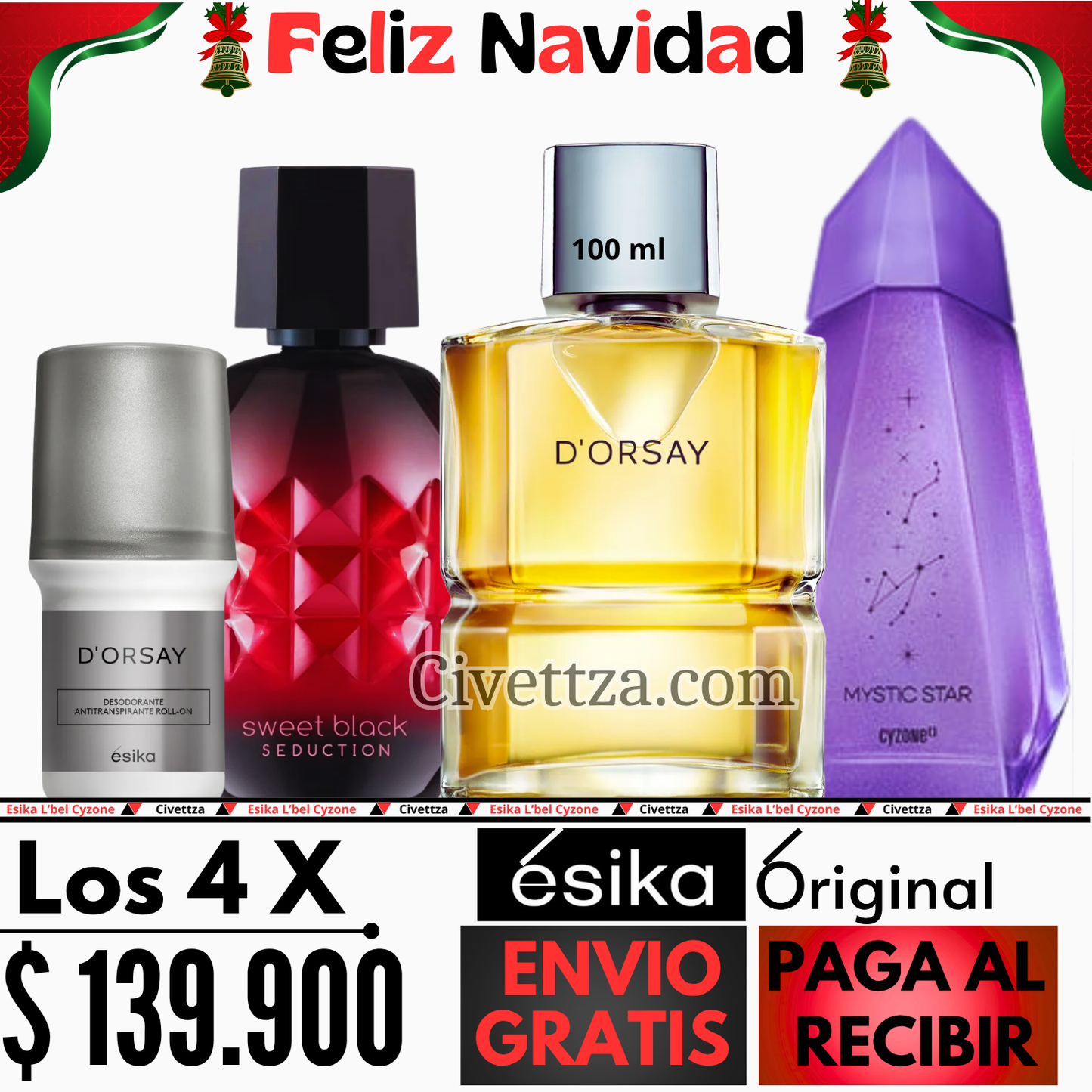 D'orsay + Mistyc Star + Seduction + Desodorante