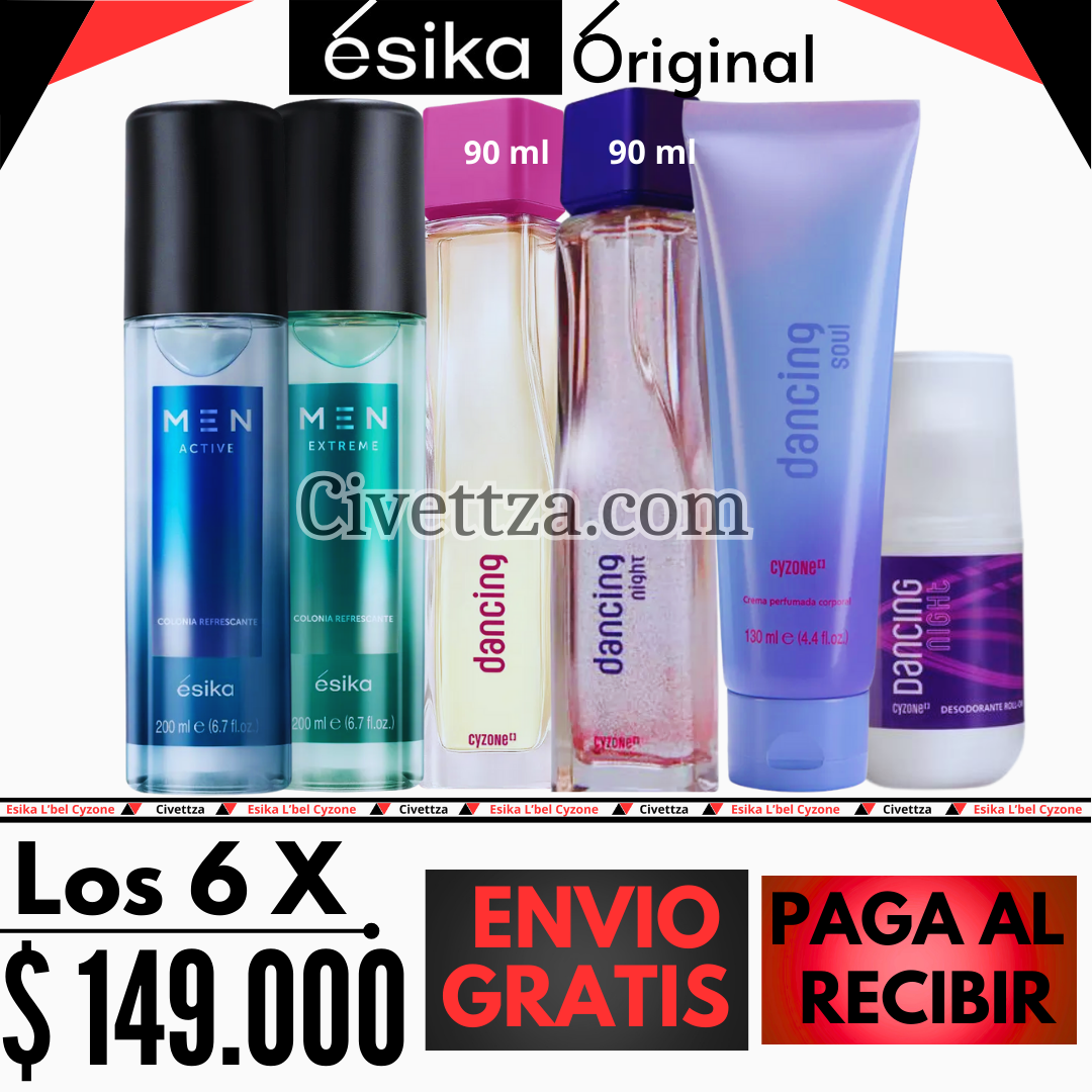 Dancing Clasica + Dancing Night + Locion+ Desodorante + Extreme Men + Active Men