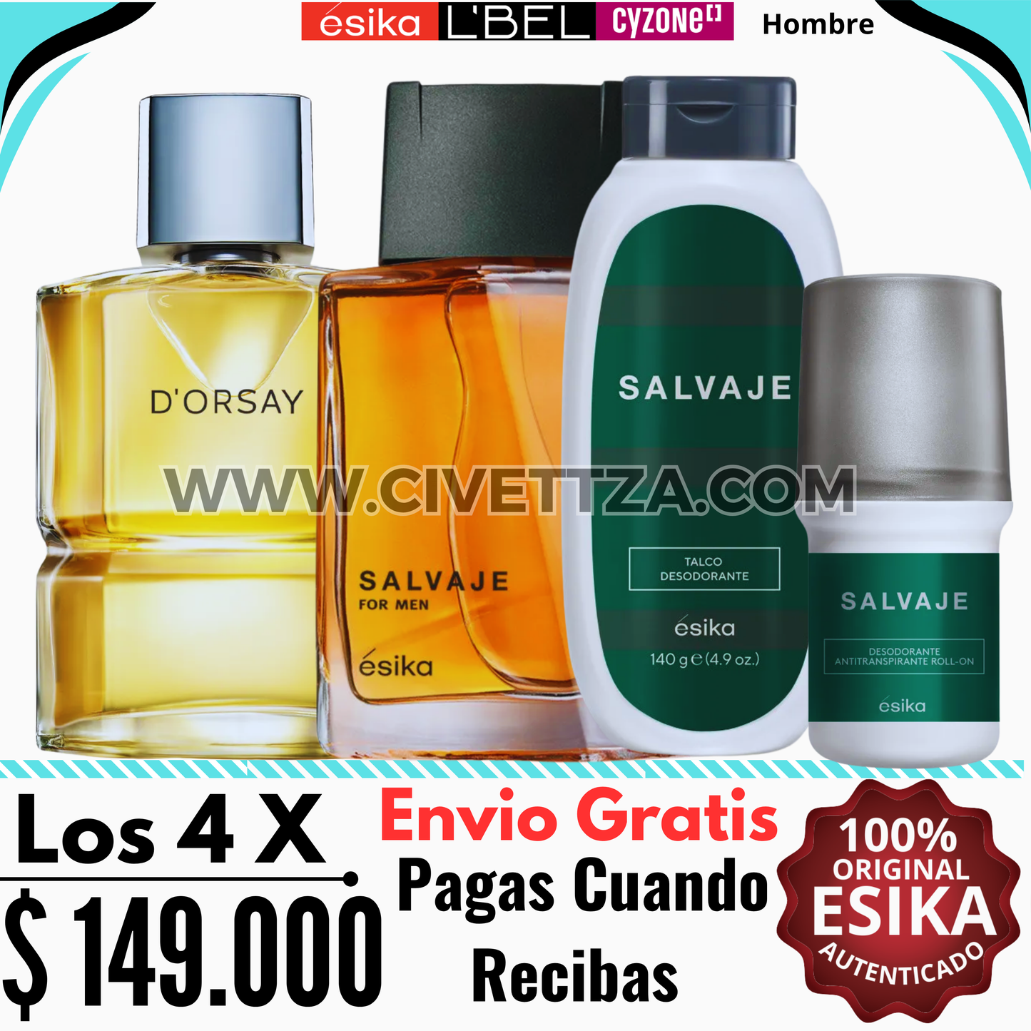 D'orsay + Salvaje + Talcos Salvaje + Desodorante