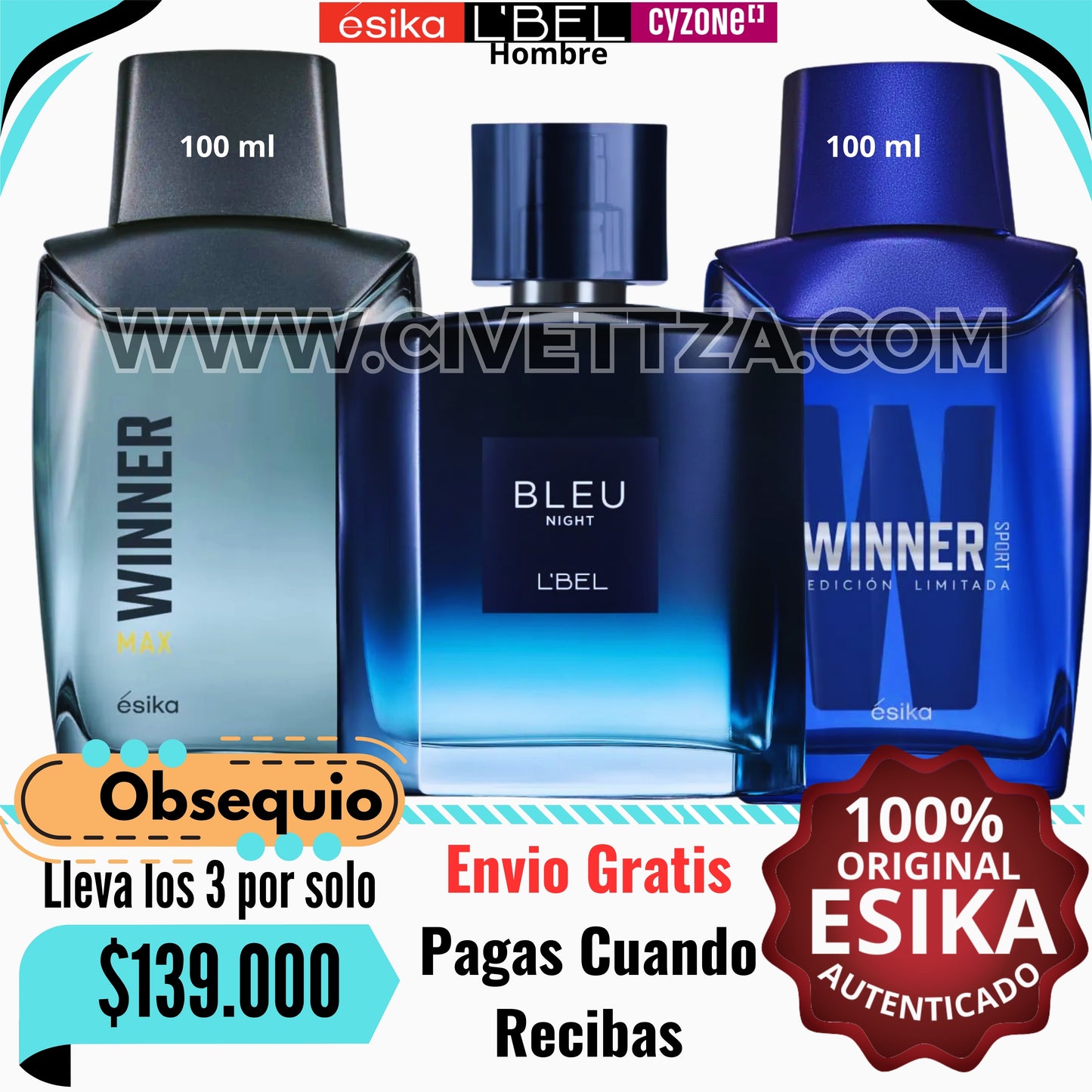 Winner Sport + Winner Max + Bleu Night + Obsequio