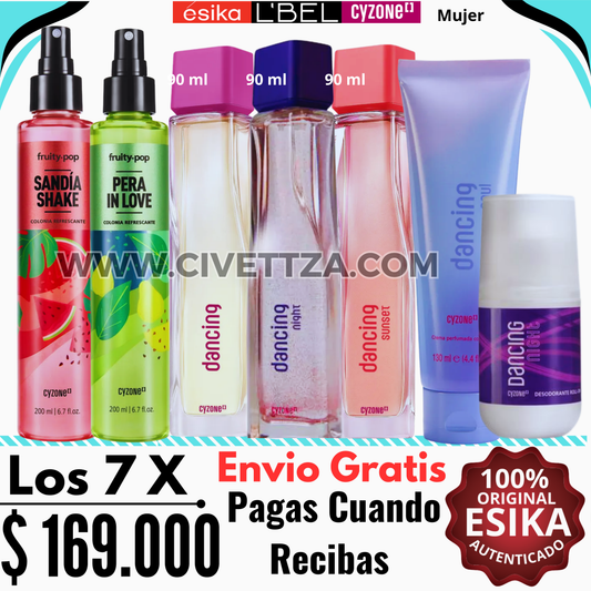 Dancing Clasico + Dancing Night + Dnaicng Sunset + Fruity Pop X2 + Locion + Desodorante