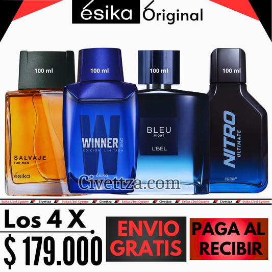 Salvaje + Winner Sport + Nitro Ultimate + Bleu Night