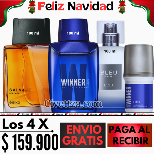 Salvaje + Winner Sport + Bleu Glacial + Desodorante