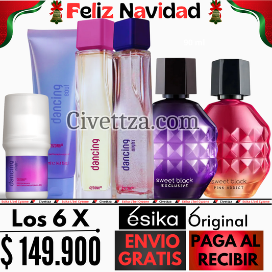 Dancing + Dancing Night + Sweet black + Sweet Pink + Locion + Desodorante
