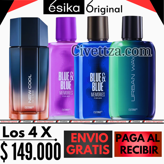 Blue Her + Blue Men + Urban + New Cool Intense